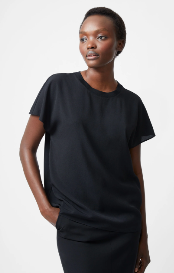 Caprina Crepe Crew Neck Top