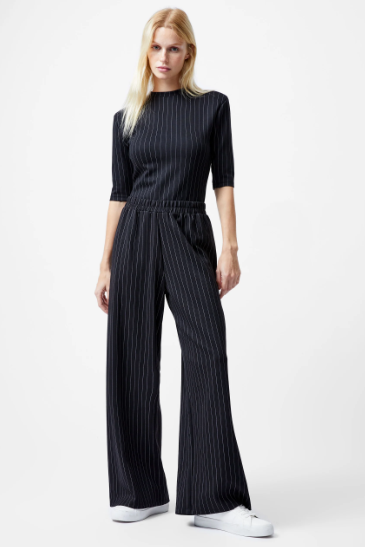 Regina Pinstripe Wide Leg Trousers