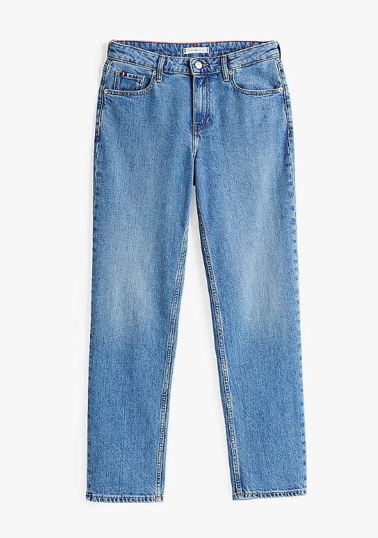 Faded Mid Rise Stright Leg Jeans