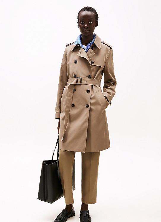 Water Repellent Slim Trench Coat