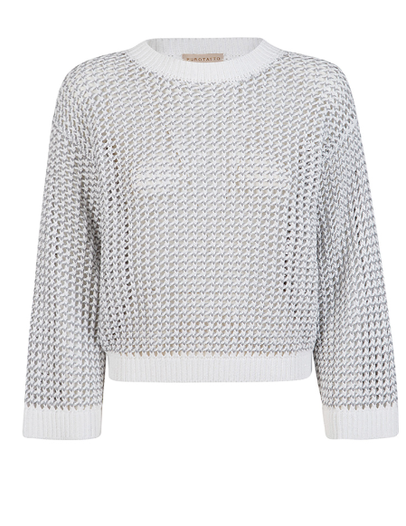 Open Knit Round Neck Sweater