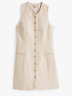 Sleeveless Linen Blend Mini Dress