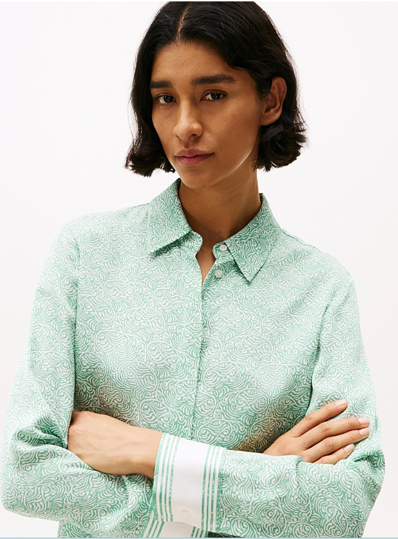 Regular Fit Mint Green Pattern Shirt