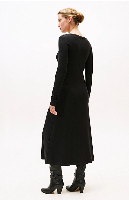 Ribbed Midi Fit And Flare Dress