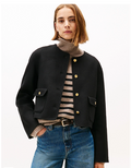 The Lady Double-Faced Wool Blend Black Jacket