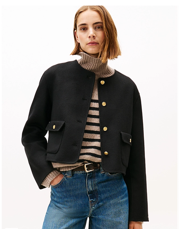 The Lady Double-Faced Wool Blend Black Jacket