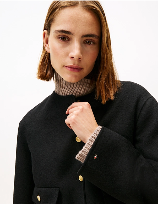 The Lady Double-Faced Wool Blend Black Jacket