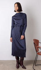 The Milla Crinkle Navy Dress