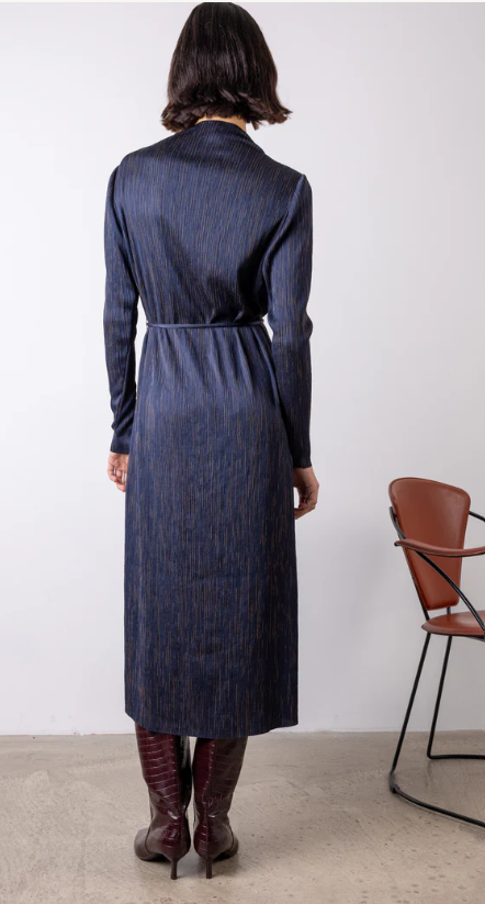 The Milla Crinkle Navy Dress