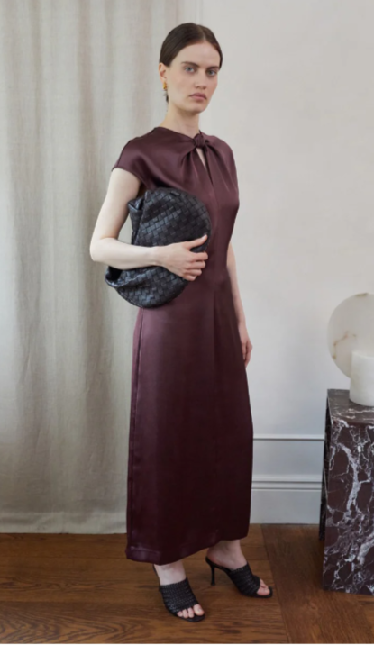 The Riva Burgundy Knotted Dress