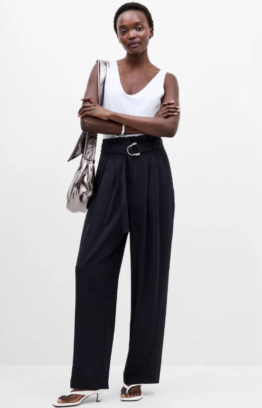Belted Wide Leg Trousers