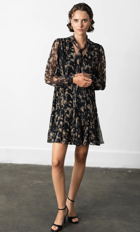 Snake Chiffon mini dress