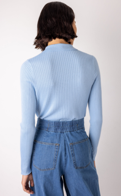 Cerise Baby Blue Polo Top