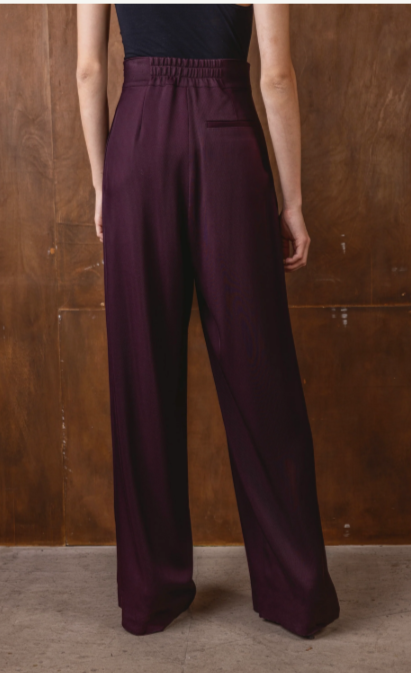 Nellie Burgundy Wide Leg Trousers