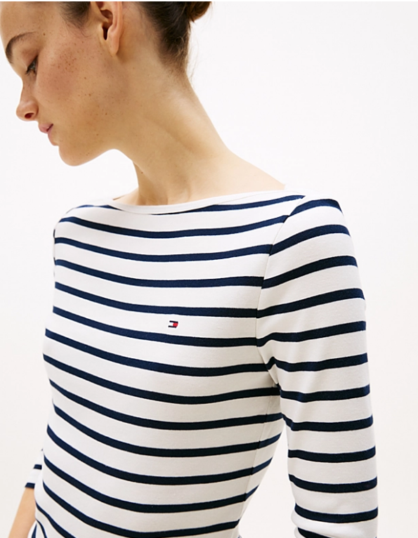 The Class Navy Boat Neck Slim Fit T-Shirt