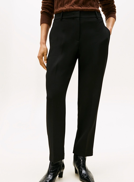 Slim Straight Leg Black Trousers