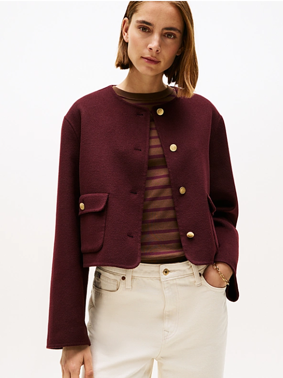 The Lady Double-Faced Wool Blend Burgundy Jacket