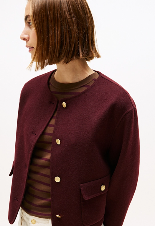 The Lady Double-Faced Wool Blend Burgundy Jacket