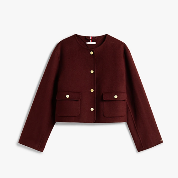 The Lady Double-Faced Wool Blend Burgundy Jacket