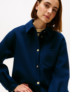 Wool Blend Pocket Regular Navy Shacket