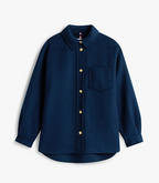 Wool Blend Pocket Regular Navy Shacket