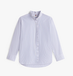 Ruffle Collar Poplin Relaxed Fit Shirt