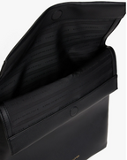 Metallic Logo Webbing Flap Black Backpack