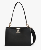 Pebble Grain Webbing Strap Satchel