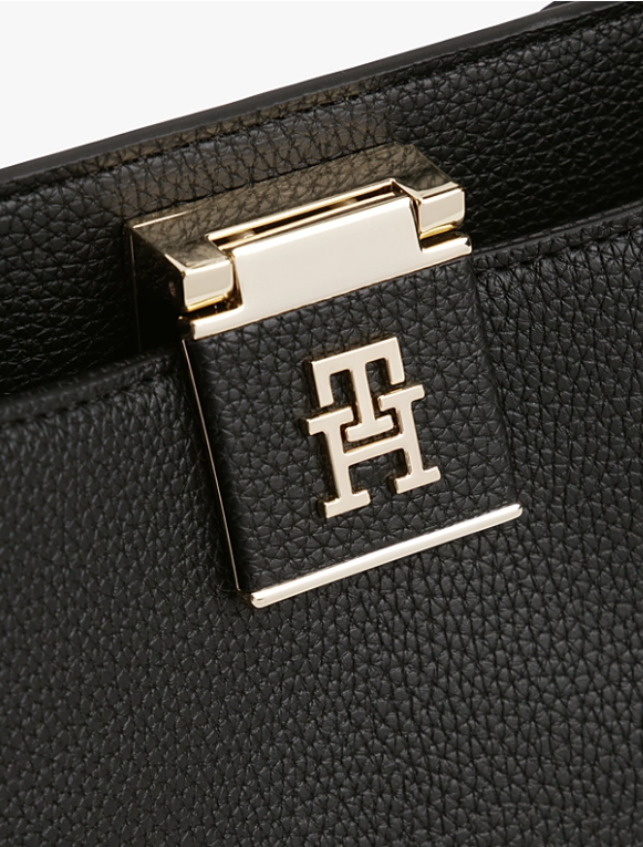 Pebble Grain Webbing Strap Satchel