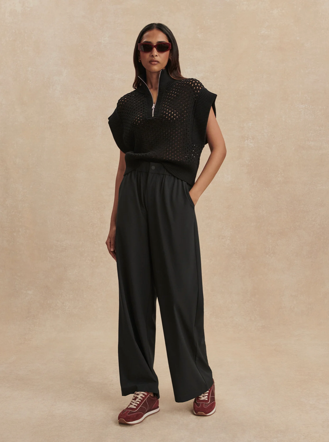 The Kayson Black Wide Leg Pant 29.5"