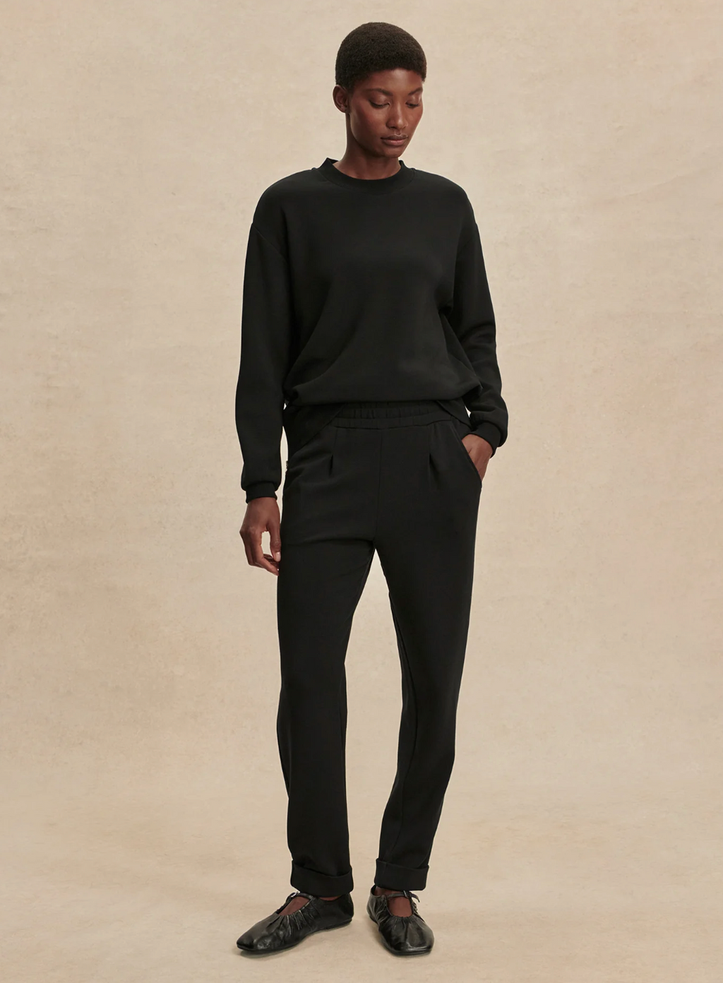 The Black Rolled Cuff Pant 25"