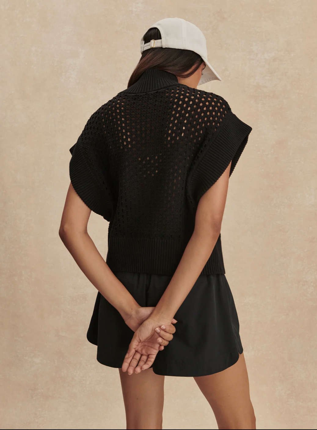 Gaines Black Half-Zip Knit