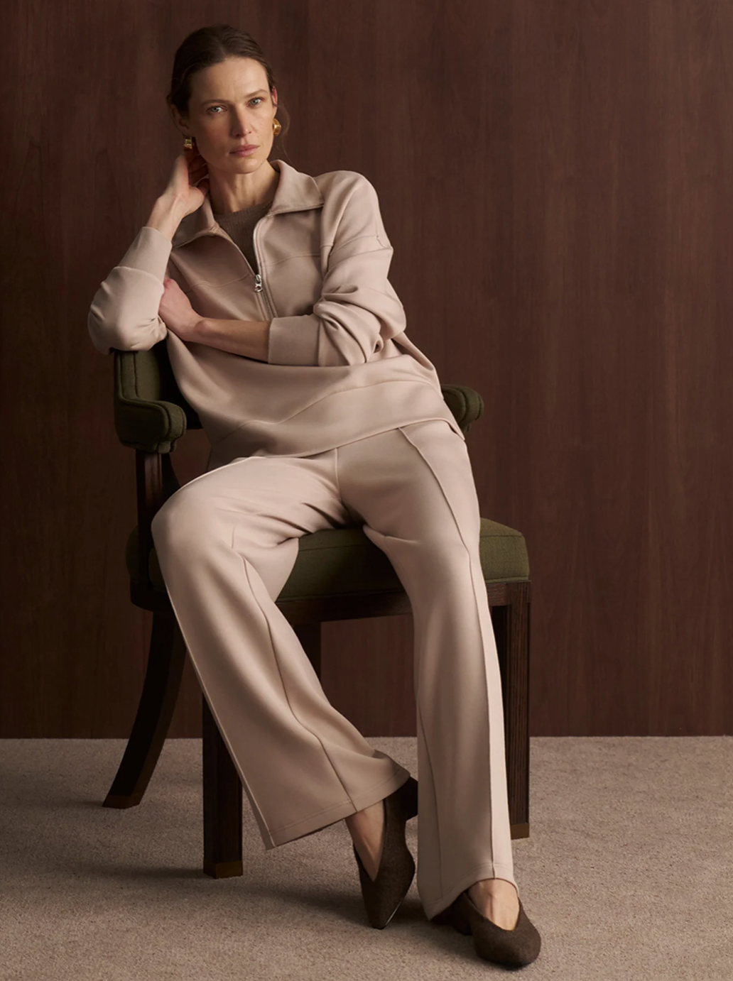 The Dusk Nude  Wide Leg Pant 28"