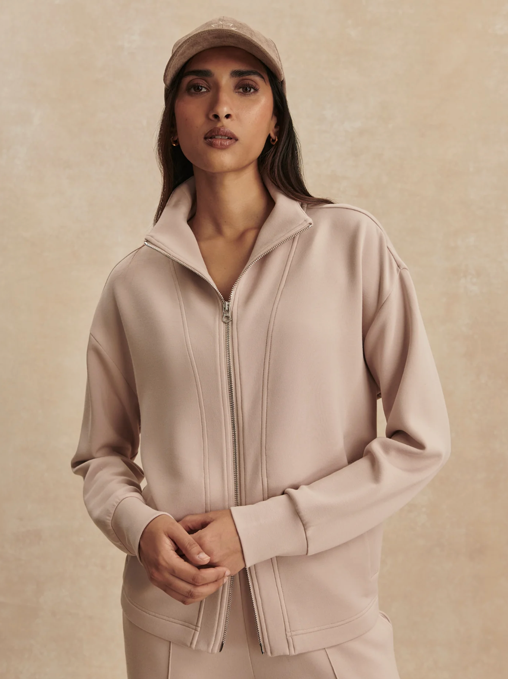 The Arlene Dusk Nude Zip-Through Sweat