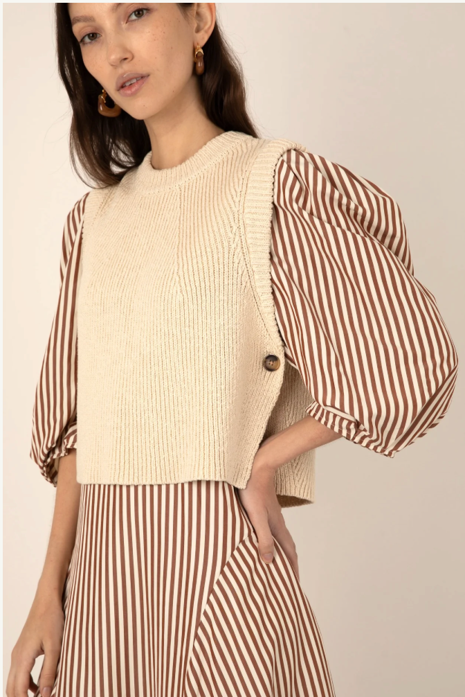 The Martine Cream Vest