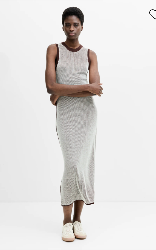 Naria Striped Knit Midi Dress