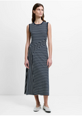 Kyra Jersey Striped Sleeveless Midi Dress