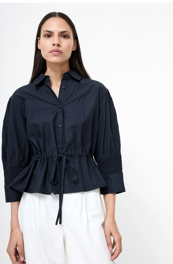 Era Poplin Collared Top