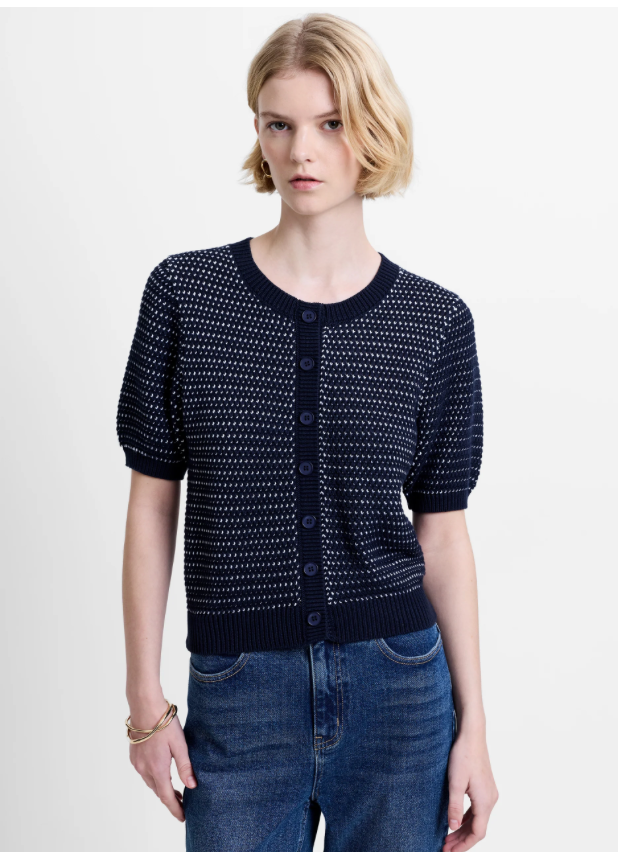 Haddie Mozart Knit Faux Button Top