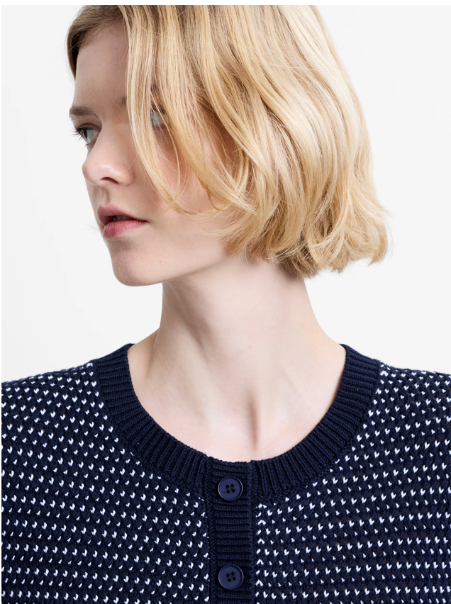 Haddie Mozart Knit Faux Button Top