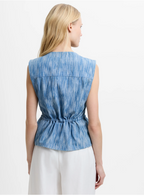 Bessie Textured Denim Cinched Waistcoat