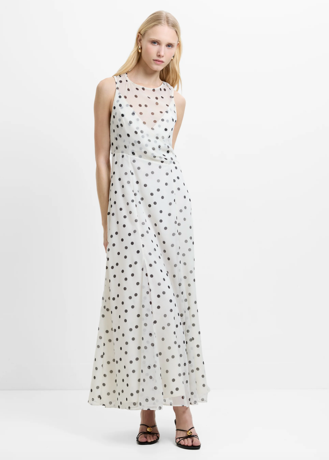 Emina Chiffon Polka Dot Maxi Dress