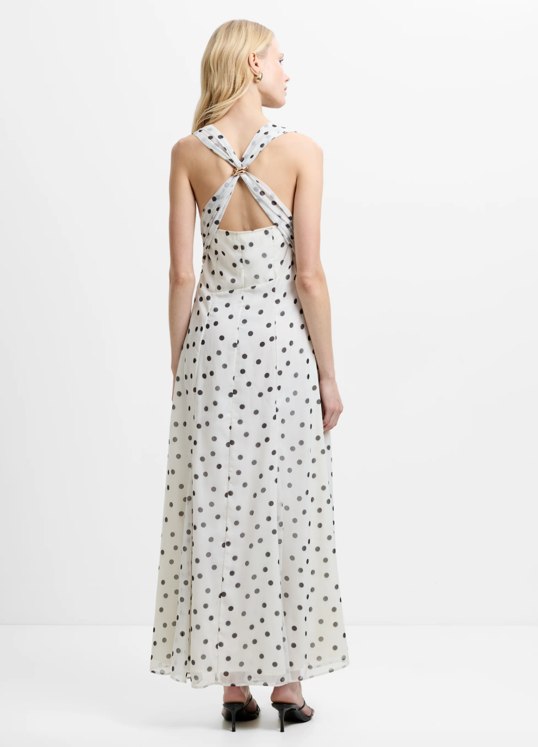 Emina Chiffon Polka Dot Maxi Dress