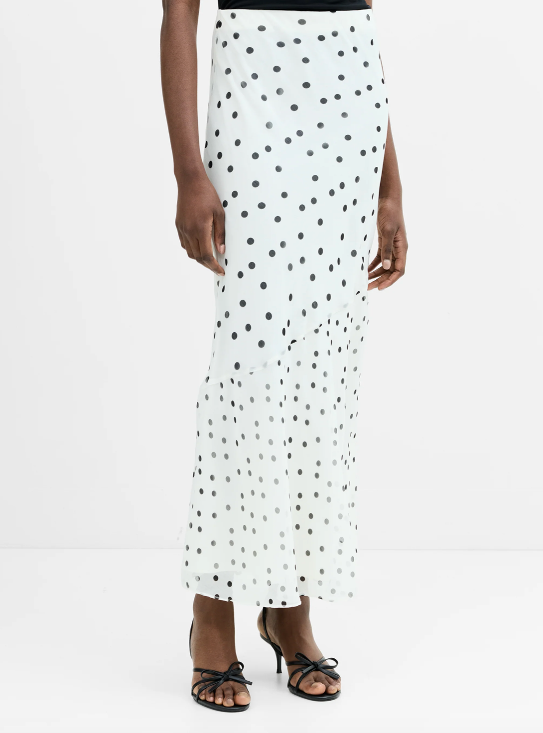 Valeria Emina Chiffon Polka Dot Skirt