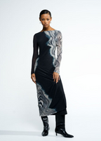 Celeste Sheer Slinky Swirl Dress