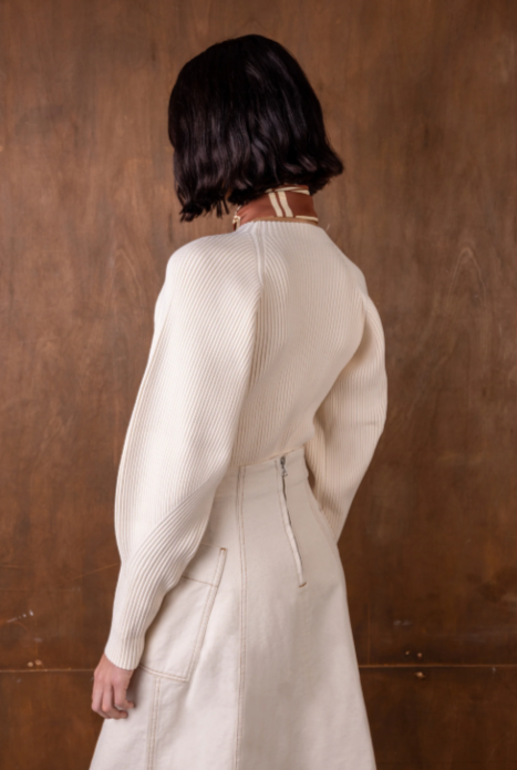 The Inca Rib Scuplt Cream Knit