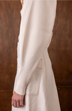 The Inca Rib Scuplt Cream Knit
