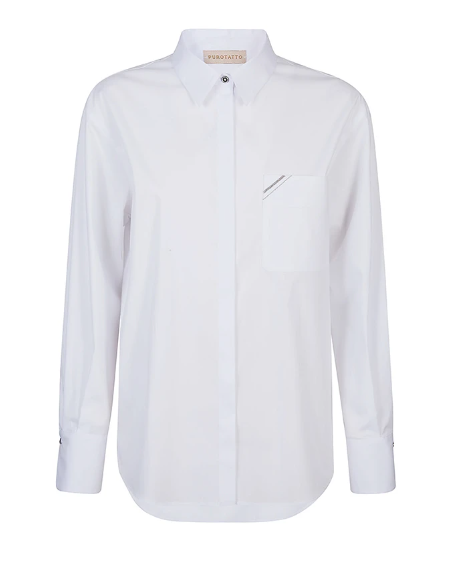 White Oxford Jersey Button Shirt
