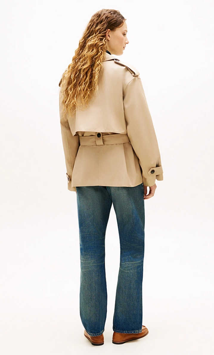 Water Repellent Relaxed Short Trench Coat