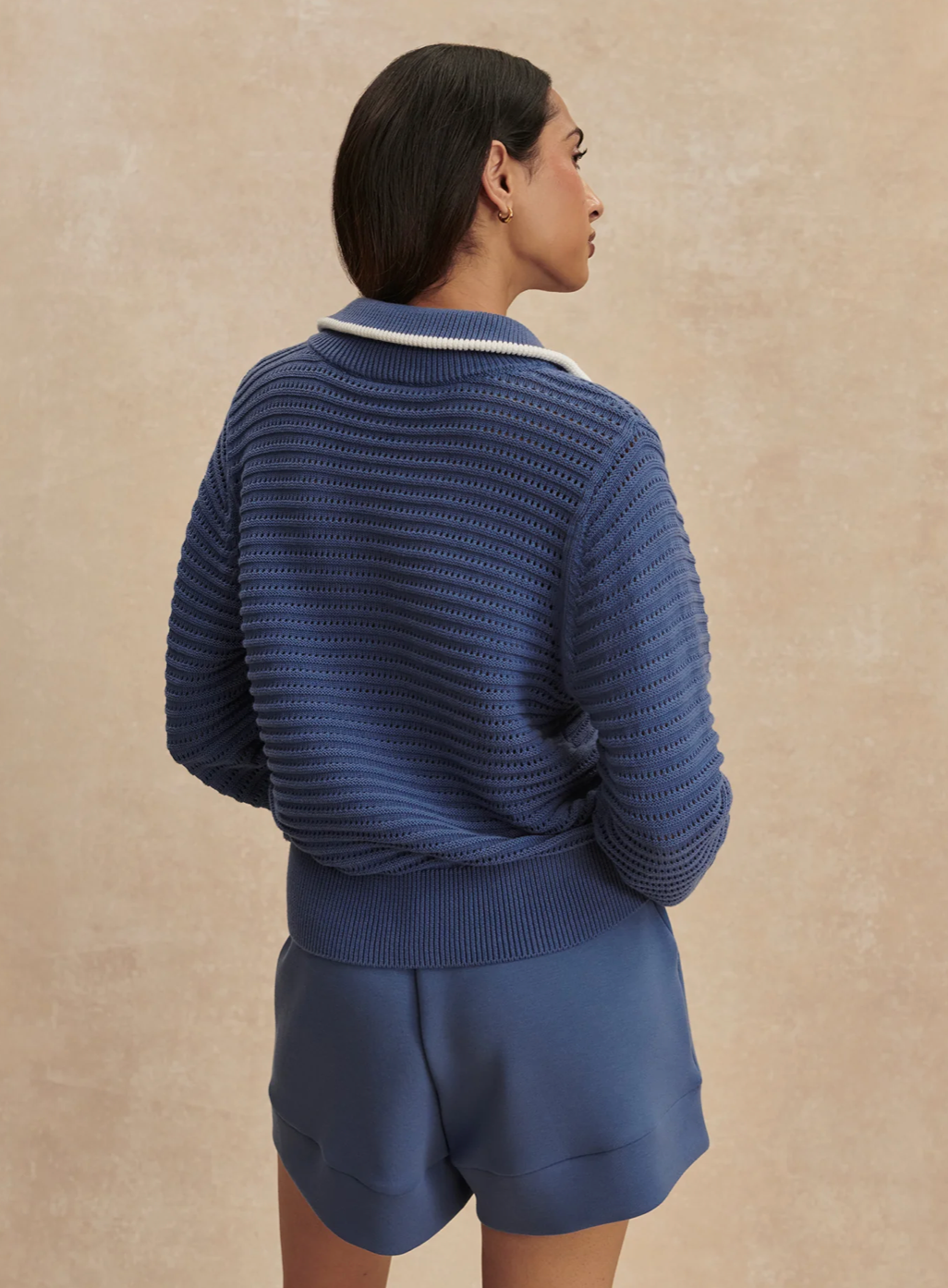 Morwenna Blue Half-Zip Knit